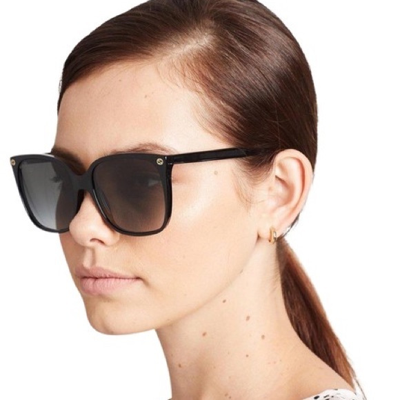 Gucci Black Gg0022s 001 Cat Eye Square Sunglasses - Picture 8 of 12